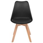 vidaXL Chaises à manger lot de 4 Noir Plastique