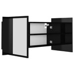 vidaXL Armoire à miroir de bain à LED Noir brillant Acrylique