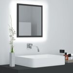vidaXL Miroir à LED de salle de bain Gris 40x8 5x37 cm Acrylique