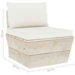 vidaXL Salon de jardin palette 3 Pièces avec coussins Épicéa imprégné