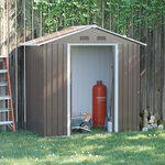 Abri de jardin - remise pour outils - cabanon porte verrouillable - dim. 194L x 110l x 184H cm - tôle d'acier gris