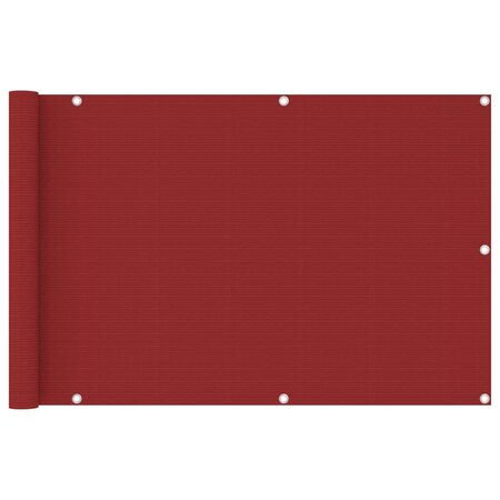 vidaXL Écran de balcon Rouge 90x400 cm PEHD