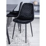 Venture Home Chaises à manger lot de 2 Polar velours points noir