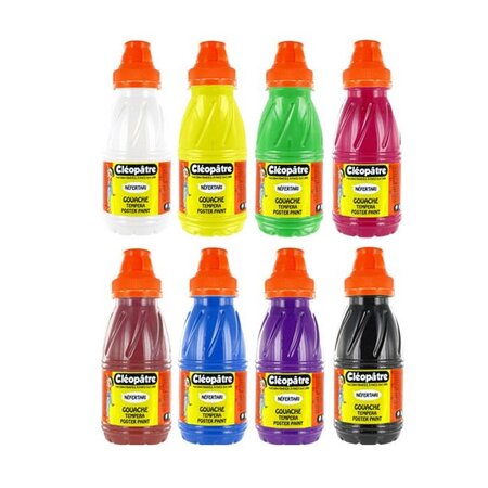 Lot de 8 flacons de gouache néfertari 250ml cléopâtre