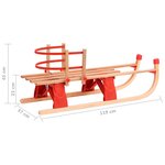 vidaXL Traîneau pliable avec dossier 119 cm Bois