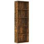 vidaXL Bibliothèque 5 niveaux Chêne fumé 60x30x189cm Bois d'ingénierie