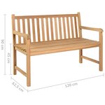 vidaXL Banc de jardin avec coussin bleu royal 120 cm Bois de teck