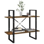 vidaXL Bibliothèque 2 niveaux Chêne fumé 80x30x70 cm Bois d'ingénierie