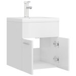vidaXL Armoire d'évier avec lavabo intégré Blanc brillant Aggloméré