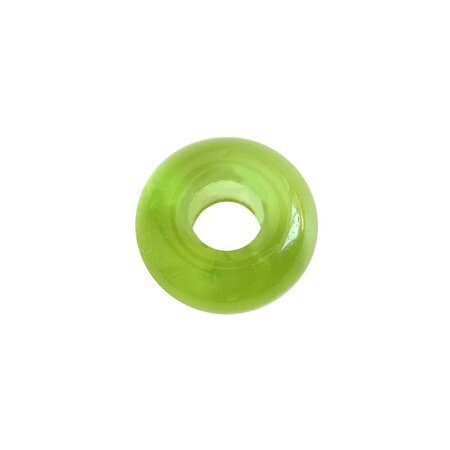 Diy - 4 perles vintage en verre rondelle 16x8mm trou 6mm - peridot