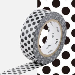 Masking tape à pois - Noir - 1 5 cm x 7 m