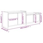 vidaXL Meuble TV Sonoma gris 146 5x35x50 cm Aggloméré