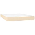 vidaXL Lit à sommier tapissier avec matelas Crème 140x190 cm Tissu