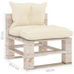 vidaXL Canapé de milieu palette de jardin avec coussins Bois de pin