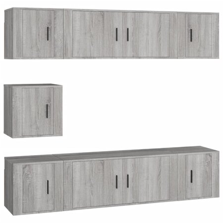 vidaXL Ensemble de meubles TV 7 Pièces Sonoma gris Bois d'ingénierie