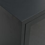 vidaXL Meuble TV Noir 105x35x52 cm Acier et verre