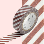 Masking Tape MT 1 5 cm Rayé café et blanc