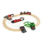 Brio World Circuit d'Activites Portuaires - Coffret complet 16 pieces - Circuit de train en bois - Ravensburger - Des 3 ans - 33061