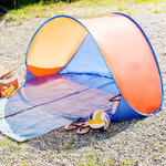 Tectake tente de plage jasmin - bleu/orange