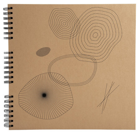 Album Photos À Spirales 60 Pages Noires - Format 32x32cm - Eterneco - Brun Motifs Géométriques - Exacompta
