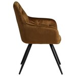 Chaise Salle à Manger Velours Marron Design Moderne