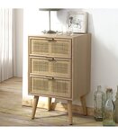 Commode 3 tiroirs façade rotin