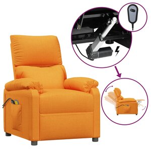 vidaXL Fauteuil électrique de massage Jaune Tissu