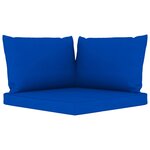 vidaXL Canapé palette de jardin 3 places et coussins bleu Pinède