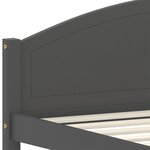 vidaXL Cadre de lit Gris foncé Bois de pin massif 160x200 cm
