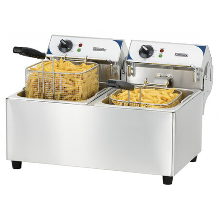 Friteuse professionnel electrique double 2x7 litres - casselin -  - acier inoxydable14 557x450x377mm