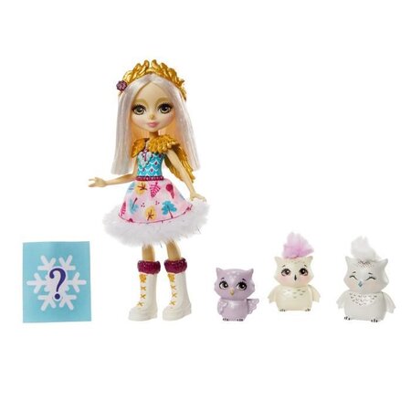 Enchantimals vallée enneigée poupée odele chouette 15 cm et cruise