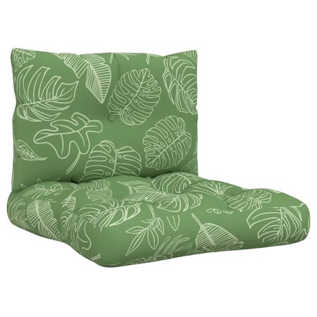 vidaXL Coussins de palette 2 Pièces motif de feuilles tissu Oxford