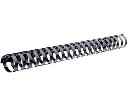 Boite de 100 baguettes plastique à anneaux  diamètre: 19 mm  noir leitz