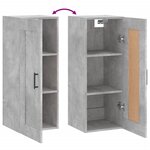 vidaXL Armoire murale gris béton 34 5x34x90 cm bois d'ingénierie