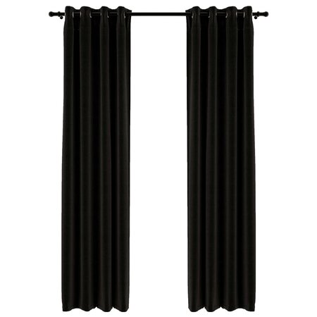 vidaXL Rideaux occultants Aspect de lin 2 Pièces Anthracite 140x245 cm