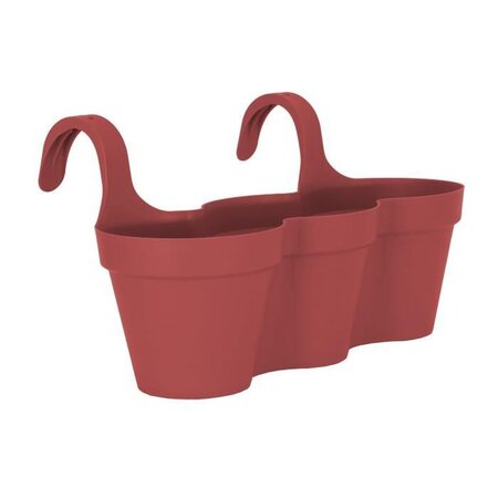 ARTEVASI Pot de fleurs pour balcon Capri Individ - 30,5 x 54 x H 28 cm - 11 L - Rouge foncé