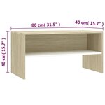 vidaXL Meuble TV Blanc et chêne sonoma 80 x 40 x 40 cm Aggloméré