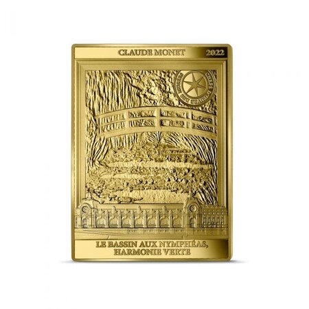 Le bassin aux nymphéas  harmonie verte - monnaie de 200€ or 1 oz