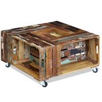 vidaXL Table basse Bois de récupération massif 70 x 70 x 35 cm