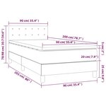 vidaXL Lit à sommier tapissier avec matelas Marron foncé 90x200 cm