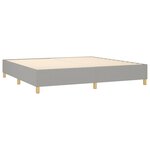 vidaXL Lit à sommier tapissier avec matelas Gris clair 200x200cm Tissu