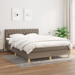 vidaXL Lit à sommier tapissier avec matelas Taupe 140x200 cm Tissu