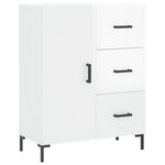 vidaXL Buffet haut Blanc brillant 69 5x34x180 cm Bois d'ingénierie