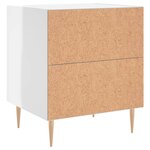 vidaXL Table de chevet blanc brillant 40x35x47 5 cm bois d’ingénierie