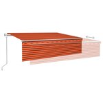 vidaXL Auvent automatique rétractable avec store 6x3m Orange et marron