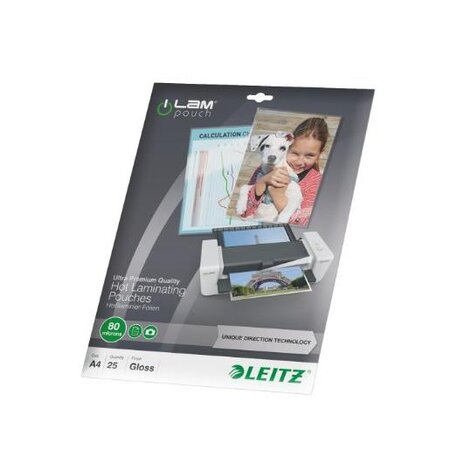 Pochette à plastifier ilam udt a4 brillante 160 microns (2x80) paquet de 25 leitz