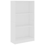 vidaXL Bibliothèque 3 niveaux Blanc 60x24x109 cm Bois d'ingénierie