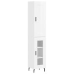 vidaXL Buffet haut Blanc brillant 34 5x34x180 cm Bois d'ingénierie
