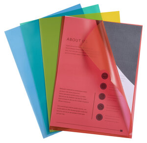Sachet De 100 Pochettes Coin Polypropylène Grainé Budget - A4 - Couleurs Assorties - X 10 - Exacompta
