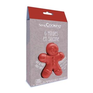 6 moules en silicone bonhomme en pain d'épices